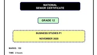 Business studies paper 1 November 2020 final exam, past paper grade 12 NSC