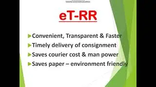 Electronic Transmission of Railway Receipt (eT RR)|by Atul Kumar, Dy Dir/Rates, Railway Board|