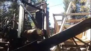 Superior Montana Home Made Bucksaw cutting lodgepole