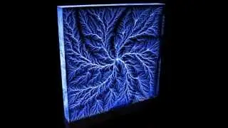 3D Log Spiral  Captured Lightning Sculpture (Lichtenberg Figure)