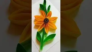 Easy Quilling Art Tutorial 🌻#diy #shorts #papercraft #quilling #tutorial #youtubeshorts