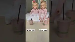 2 year old twins reaction. Can they share 4 different sizes of smoothies?