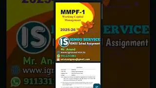 MMPF-1 Solved Assignment 2025-26  for July 2025 and January 2026 Sessions