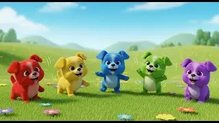 Cinco Cachorrinhos Mexem o Corpo | Dança dos Animais e Exercício Infantil