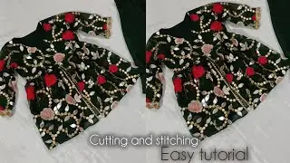 Latest front open baby frock✨/very easy👍🏻 baby frock cutting and stitching ✂️kid's frock full video 