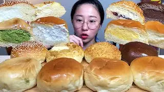 크림바바 생크림빵 커스터드 고구마 녹차 초코 팥소보로 크림치즈소보로 이천쌀 크림빵 먹방 Dessert Mukbang
