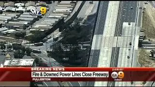 91 Freeway Reopened After Power Lines Downed In Anaheim Brush Fire