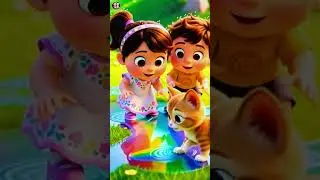 Kitten Jumps Through Flower Hoop &mdash; Wait till You See What Happens #Shorts  #kidssongs #nurseryrhymes