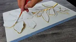 DIY botanical bas relief for interior with this simple clay technique