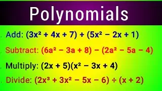 Addition, Subtraction, Multiplication & Division of Polynomials | Polynomial Operations Explained