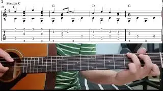 Rudolph The Red Nosed Reindeer - Easy Fingerstyle Guitar Playthrough Tutorial Lesson With Tabs