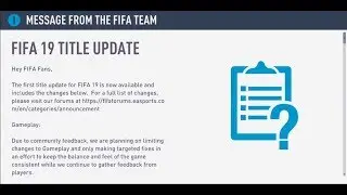 FIFA 19- Title Update #1
