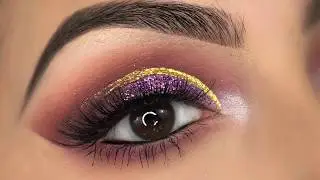 Purple Glitter eye look
