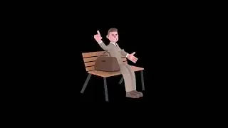 3D Cartoon Lawyer Turntable | Attorney Sitting & Pointing Up Animation