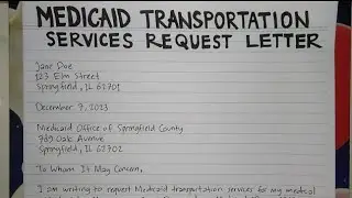 How To Write A Medicaid Transportation Services Request Letter Step by Step | Writing Practices
