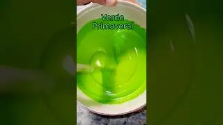 Transformaci&oacute;n de amarillo a verde🍀con pigmento #art #painting #colormixing