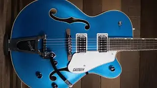 5 Gretcsh Electromatic Hollowbodies 5420/5410/5655/5422/5622 with a Blues/Rock Backing Track.