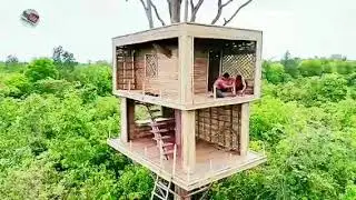 ReaL Life Building Secret Modern Treehouse private pools Next in JungLe  57DAy