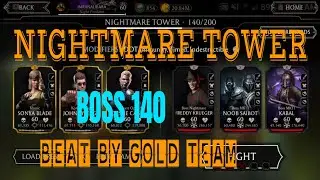 Nightmare Tower | 140 Boss | Beat By Gold Team | Mortal Kombat Mobile