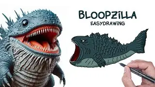 How To Draw Bloopzilla - The Bloop X Godzilla