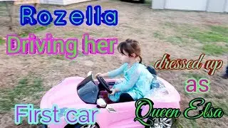Rozella is enjoying her first Electric RC powered ride on car with 2 speeds and remote control