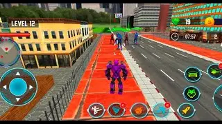 Car & Jet Transformation Robot Fight Game | Flying Police Robot Game 2025 - Android Gameplay.part 6