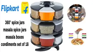360&deg; masala jars | 18 set of spices jars | flipkart unboxing| masala spice jars unboxing 