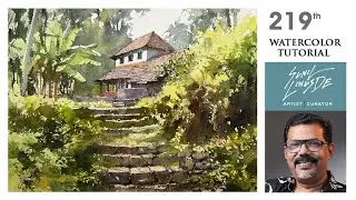 Easy watercolor painting style for landscape painting | How to paint watercolor landscape painting