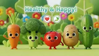 Veggie Friends Parade 🥕🥦🍅 | Vegetable Song for Kids | Learn Colors & Healthy Food