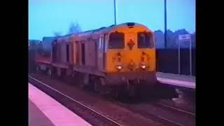 Trains at Swinton Station March 1991
