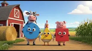 Learn Shapes at the Farmyard Fun | Fun Shape Learning Nursery Rhyme Song for Kids