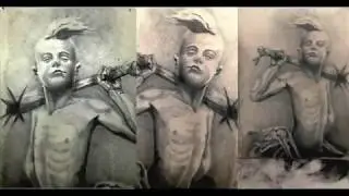 Indigenous child,  tattoo technique on practice skin