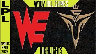WE vs V5 Highlights ALL GAMES | LPL Spring 2022 W1D7 | Team WE vs Victory 5