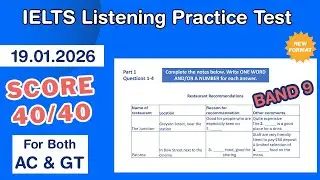 IELTS Listening Practice Test 2026 With Answers 19.01.2026 - Test #209