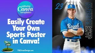 Canva Tutorial: Editing Under The Lights Baseball Poster from 11th Street Design