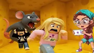 FUGINDO DO RATO GIGANTE NO CHEESE ESCAPE | ROBLOX com minha irmã Lavínia 