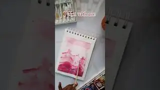 Watercolor splash in Pink and red🌸#shorts #viral #trending #watercolor #art #artist
