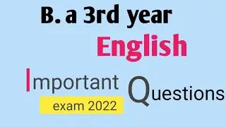 English important questions b.a 3rd sem || 3rd sem english important question exam 2022