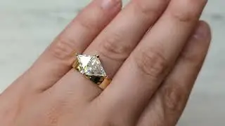 2 Carat Double Stone Engagement Ring Trillion Cut Triangle Cut  Moissanite Two Stone Wedding Ring