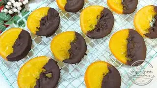 NARANJAS CONFITADAS CON CHOCOLATE, Perfectas para decorar postres navideños.