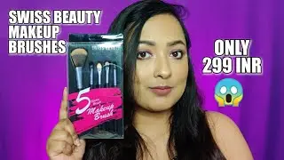 Swiss Beauty Makeup Brushes Set // 5 brushes// Try on + Honest Review