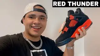 JORDAN 4 RED THUNDER - REVIEW & UNBOXING ON FEET! “TROVÃO VERMELHO” (PT-BR)