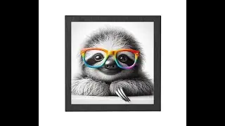 Baby Sloth with Colorful Glasses - Whimsical DIY Wall Art for Nursery & Kids' Rooms