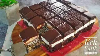 Kek Batik Indulgence Versi Crunchy, Tanpa Telur