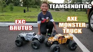 TeamSendItRC: RC TRUCK EXC Brutus & Axe Monster Truck Bashing!