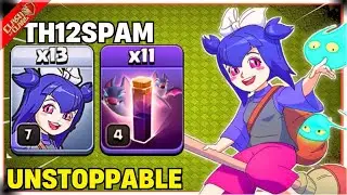 Best Broom Witch Attack TH12! 13 BROOM WITCH + 11 BAT SPELLS | BEST TH12 ATTACK STRATEGY IN COC