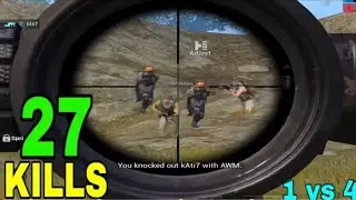 AWM+GROZA BEST COMBO EVER ! | 27 KILLS SOLO VS SQUARD | PUBG M | KILLERKING YT