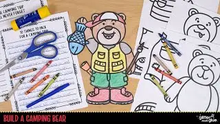 Printable Camping Bear Craft, Template, Writing Prompts for Kids | No Prep Summer Activity 1st - 2nd