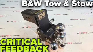 CRITICAL FEEDBACK! B&W Tow and Stow Trailer Hitch. 21k Lbs Rated