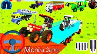Tractor Truck Loading Game 🚜 | JCB Stone Loading | Indian Farming Simulator | Monira Gaming